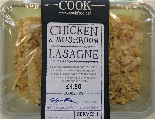 Chicken & Mushroom Lasagne - 1 portion