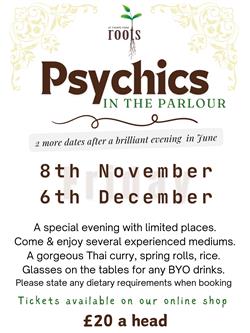 Psychics in the Parlour, Friday 8th November 7pm