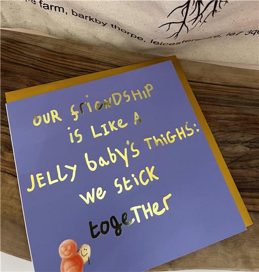 Jelly Baby Thighs Gold Foil Card