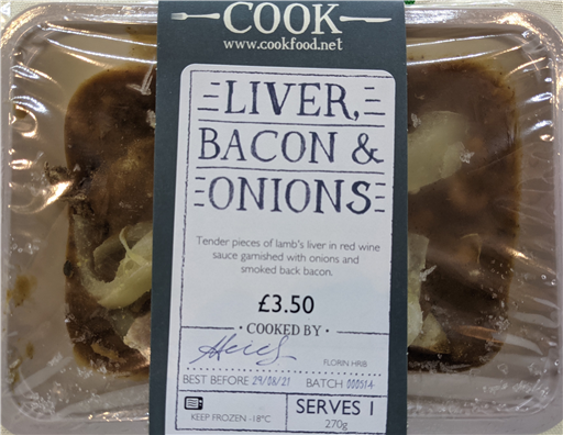 Liver, Bacon & Onions - 1 Portion