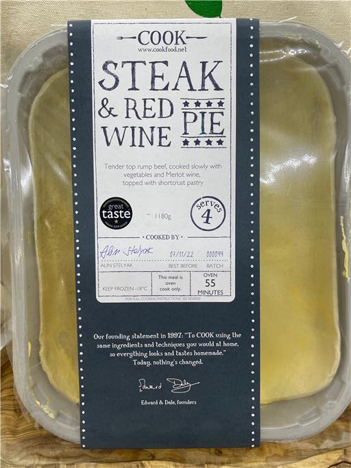 Steak & Red Wine Pie - 4 Portion