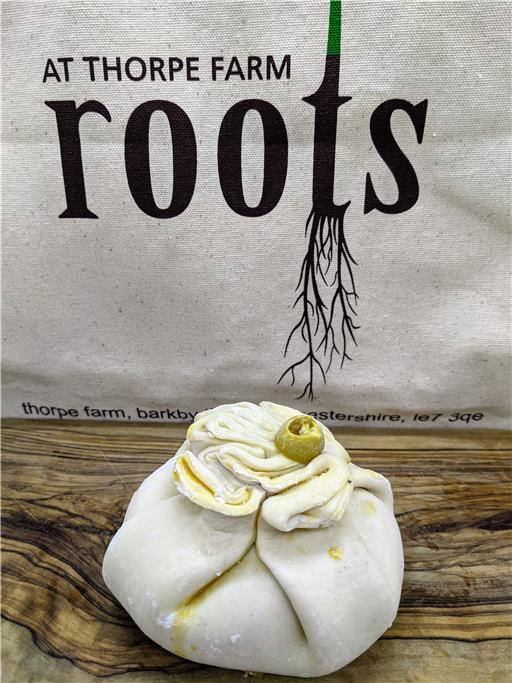 Spinach, Goats' Cheese & Olive Purse