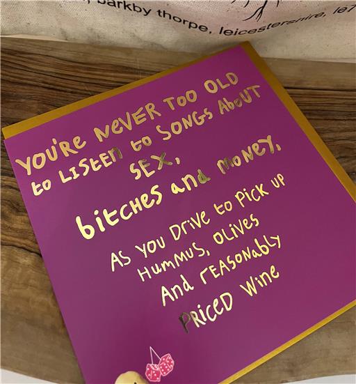 Hummus Olives Gold Foil card