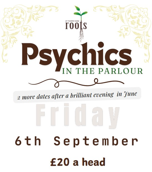Psychics in the Parlour, Friday 6th September 7pm
