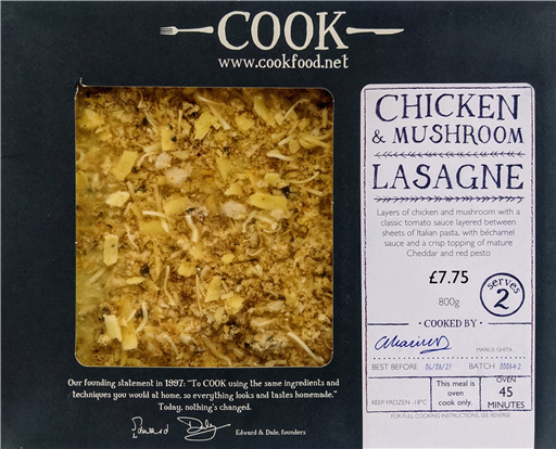 Chicken & Mushroom Lasagne - 2 Portion